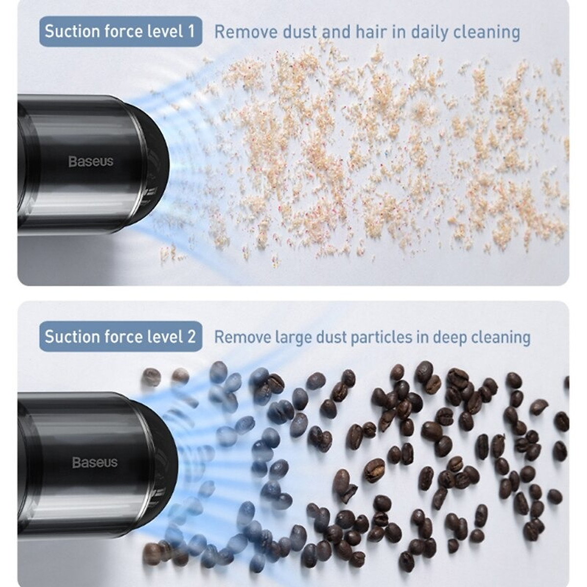 Máy hút bụi pin sạc cầm tay Baseus A3 Car Vacuum Cleaner (15000pa, 135W, Vacuum Portable Cleaner) - Hàng Chính Hãng