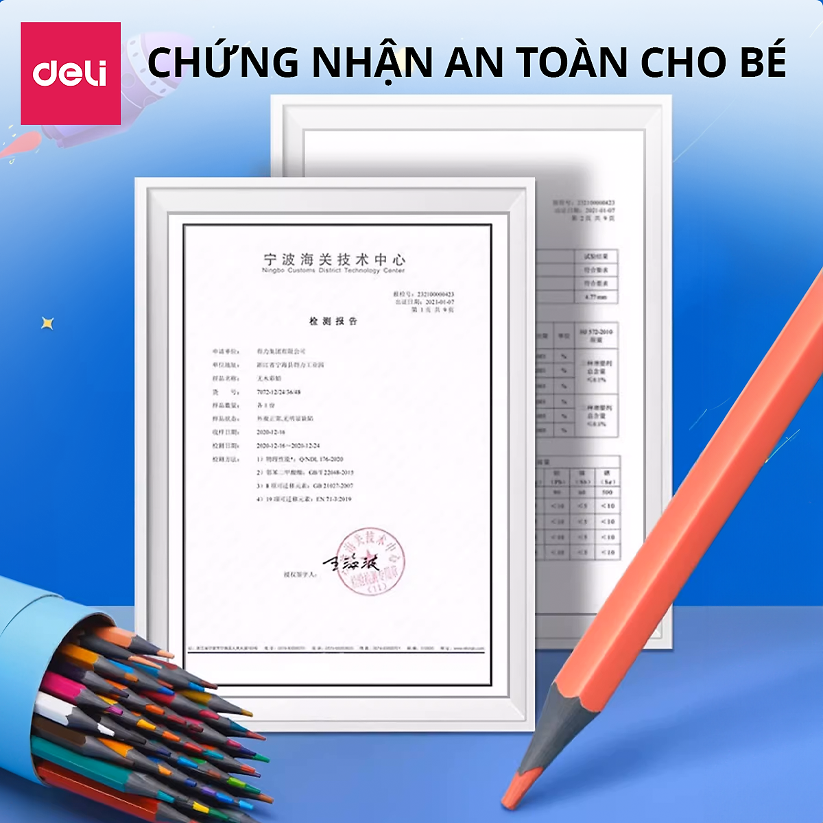 Bút Chì Màu Xóa Được Deli - Bút Chì Màu Học Sinh Chì Đen Cao Cấp Lõi Chì Dày Hơn - 12/24/36/48 Màu Sắc Tươi Sáng