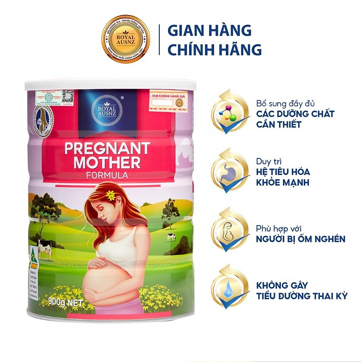 Sữa Bầu Lon 900g - Sữa Bột Hoàng Gia Pregnant Mother Formula Dành Cho Phụ Nữ Mang Thai Royal AUSNZ
