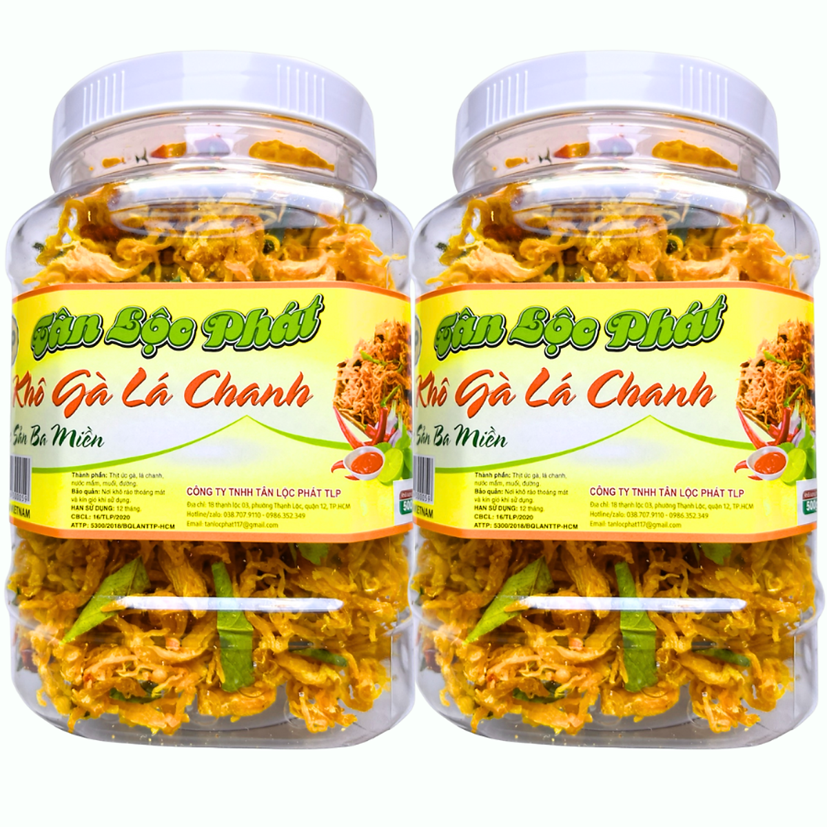 KHÔ GÀ LÁ CHANH COMBO 1KG - MỖI BỊCH 500G