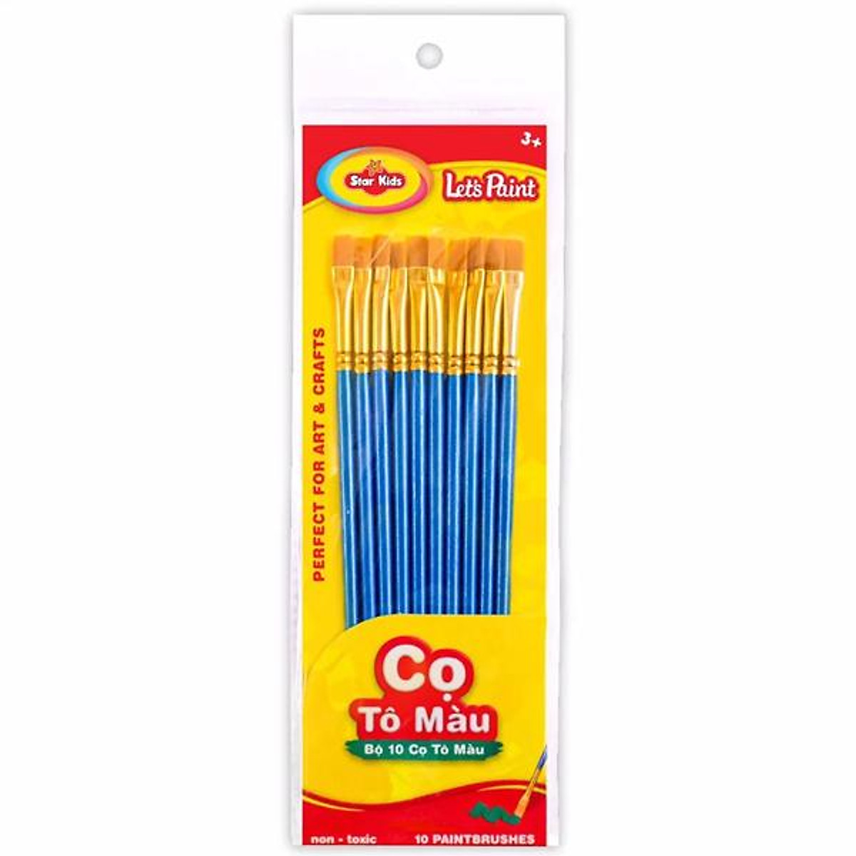 Bộ 10 Cọ Tô Màu Đầu Dẹp Let's Paint - Star Kids K-432/1 - Cọ Vẽ - Màu Nước Bộ 10 Cọ Tô Màu Đầu Dẹp Let'S Paint - Star Kids K-432/1 - Cọ Vẽ - Màu Nước