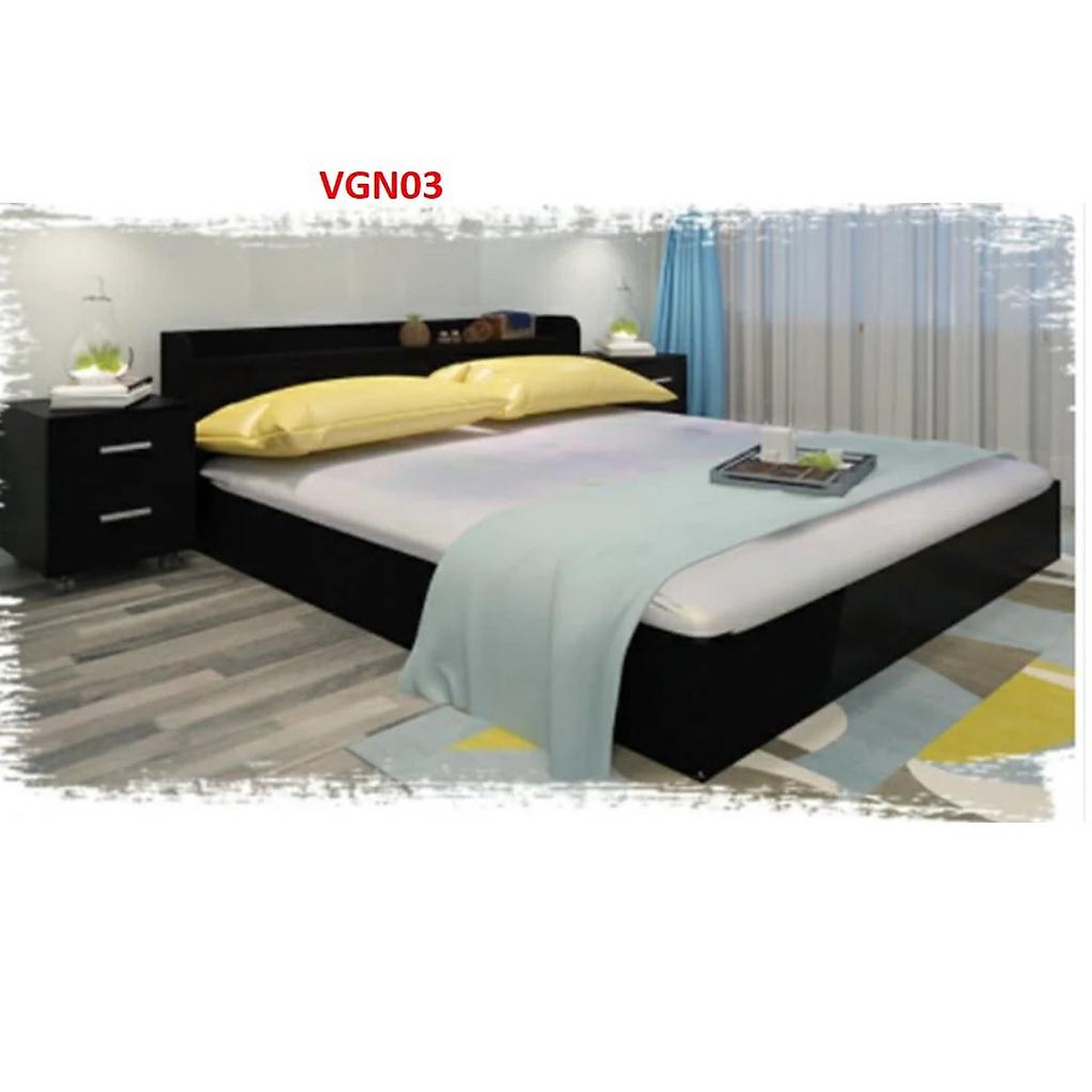Giường ngủ gỗ MDF - kiểu dáng đơn giản hiện đại VGN03- Nội thất ...