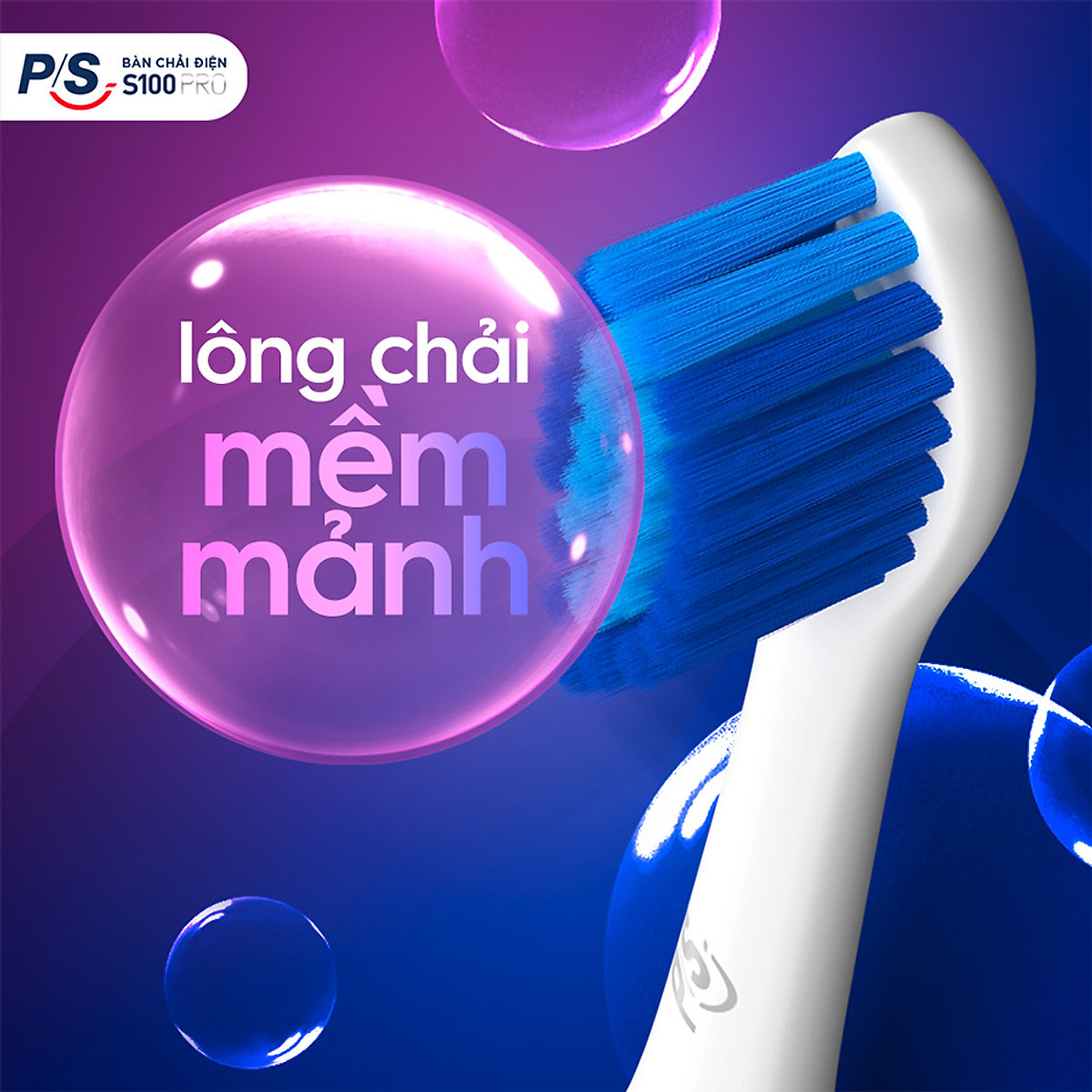 Bàn Chải Điện P/S S100 PRO - Phiên Bản Ultra Violet Giới Hạn - Sạch chuẩn sóng âm
