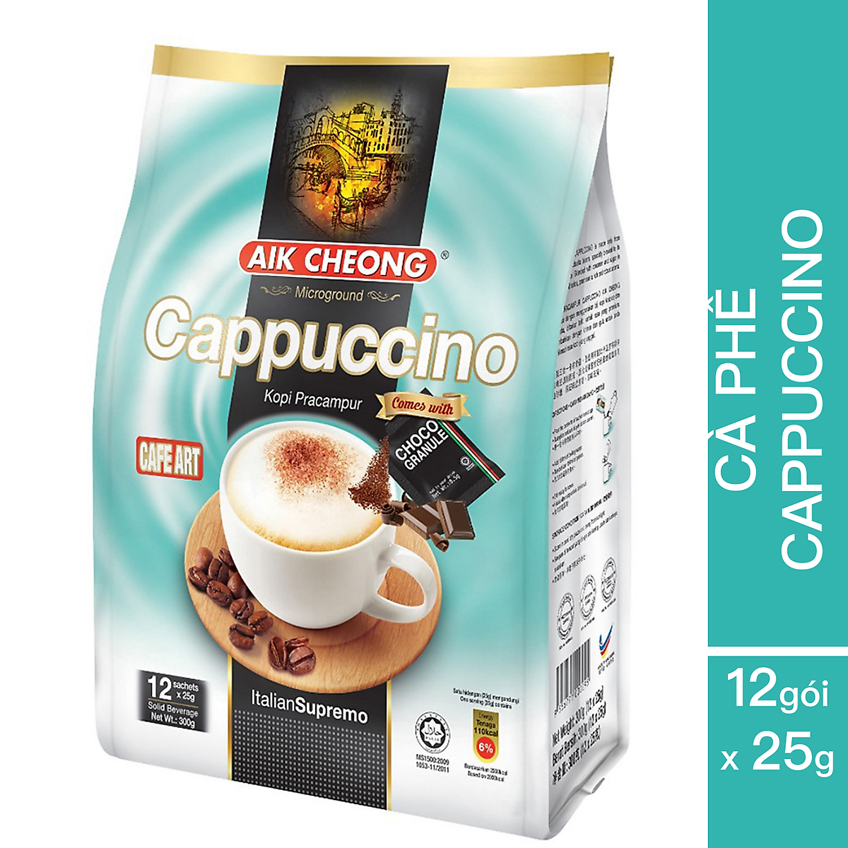 Cà Phê Cappuccino Aik Cheong Cafe Art (12 Gói x 25g)