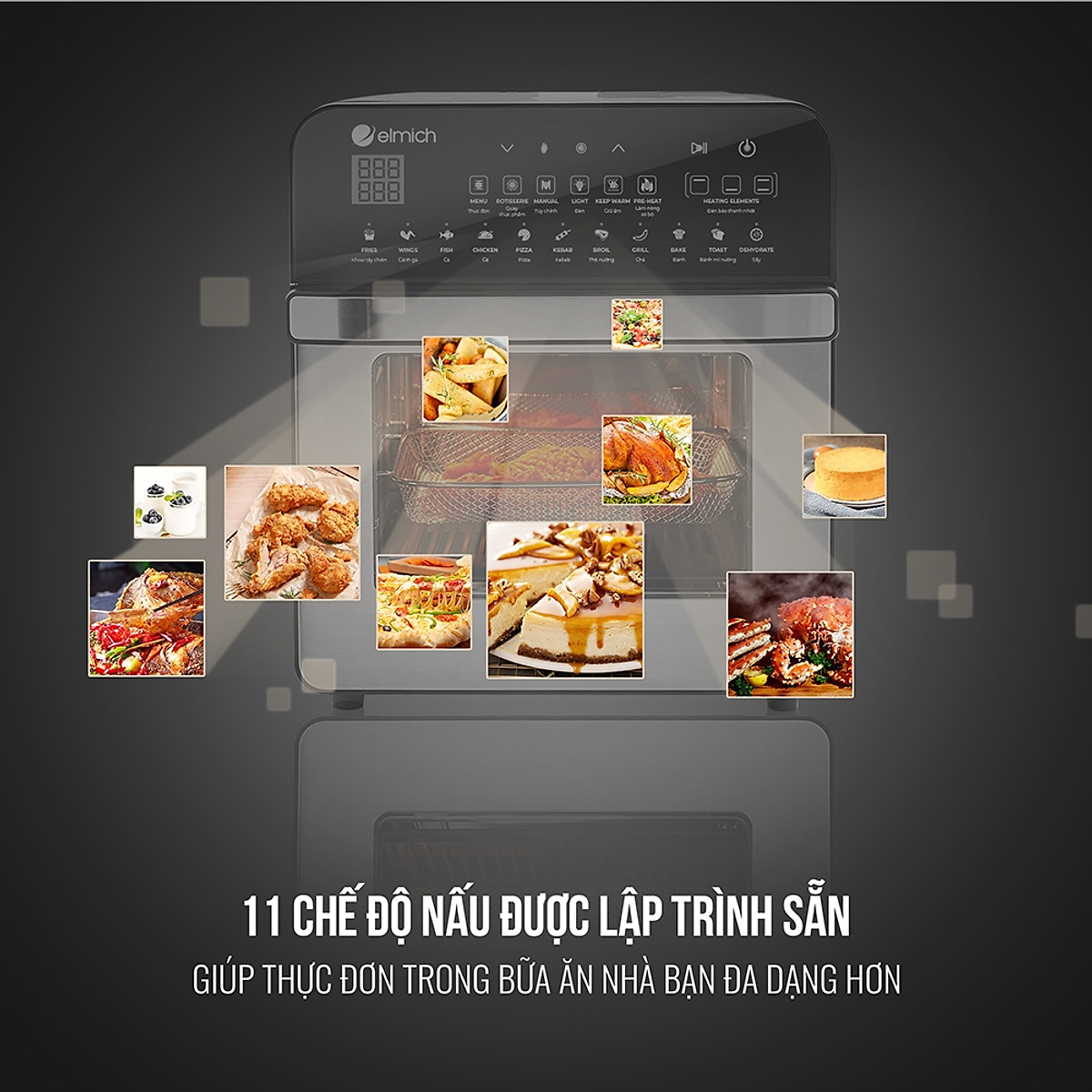 Nồi Chiên Không Dầu Elmich AFE-3950 (14Lít) - Hàng Chính Hãng