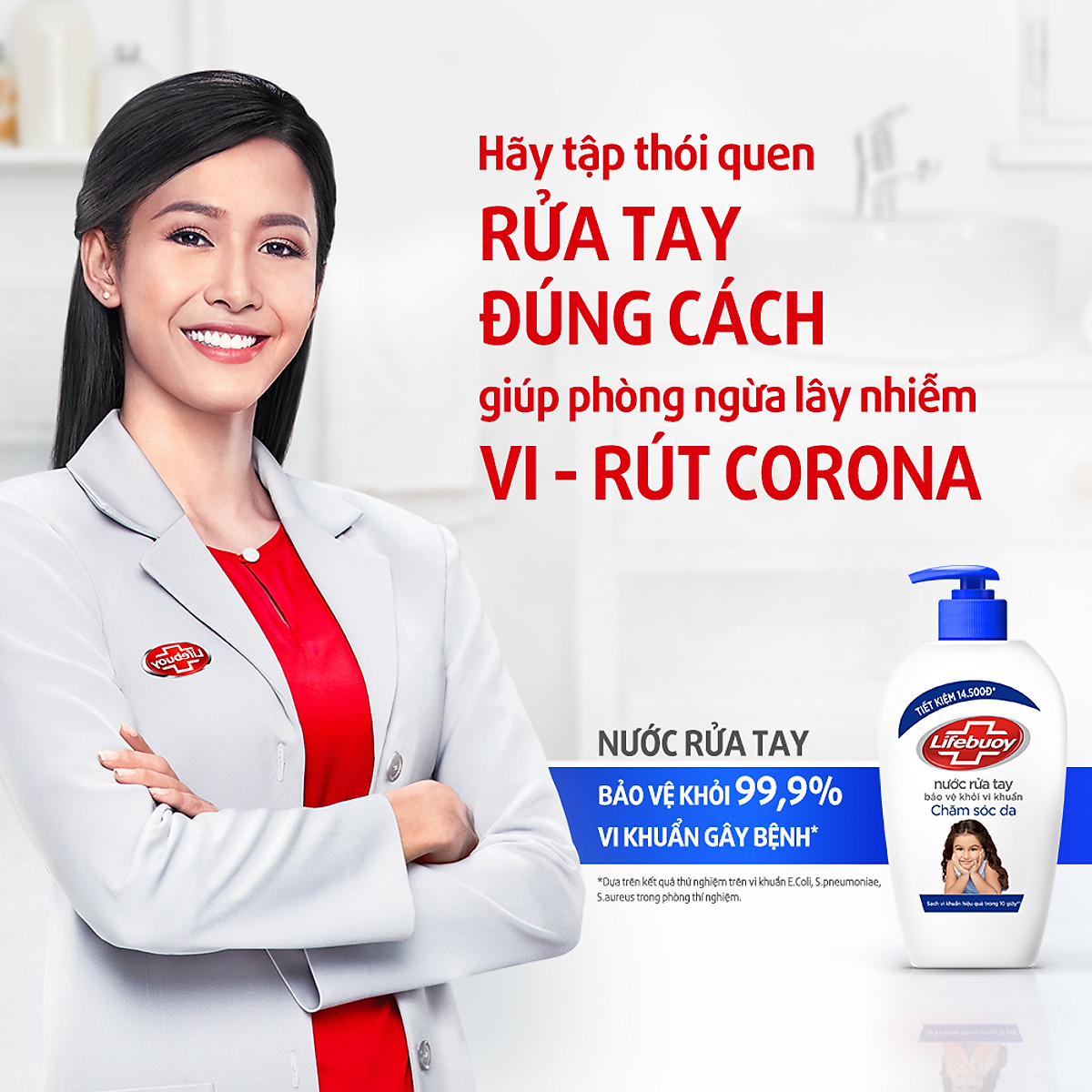 Combo 2 Nước Rửa Tay Lifebuoy Chăm Sóc Da Giúp Dưỡng ẩm Mềm Mại Và Bảo Vệ Khỏi 99.9% Vi Khuẩn Trên Tay Chai 450G