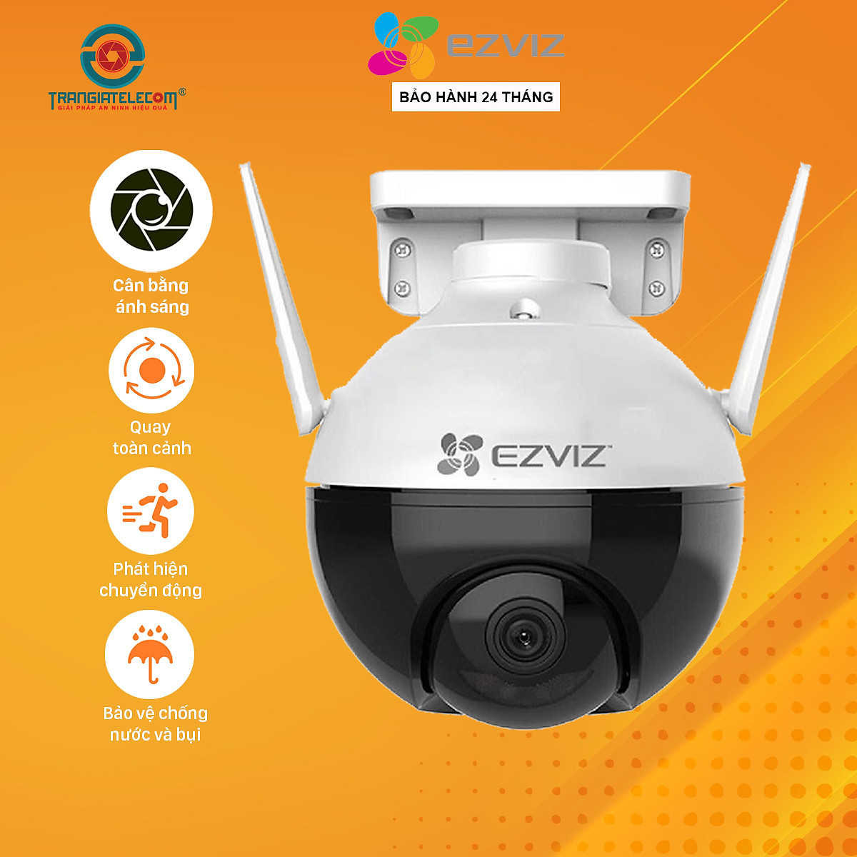 Camera IP wifi xoay 360 độ ngoài trời Ezviz C8C C8W C8PF Hàng chính