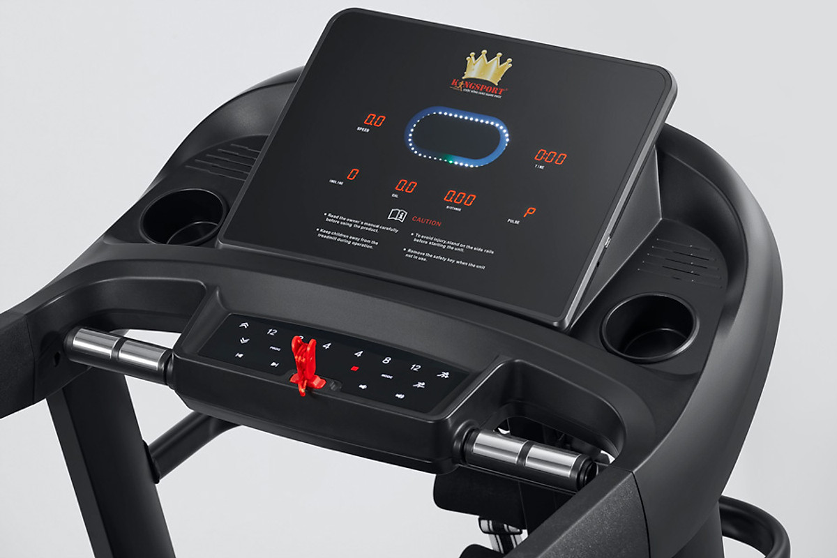 Máy chạy bộ KINGSPORT KS-2035 đa năng, thao tác phím cảm ứng, thiết kế sang trọng cứng cáp, kèm đai massage và thanh gập bụng, cân nặng phù hợp từ dưới 90-95kg