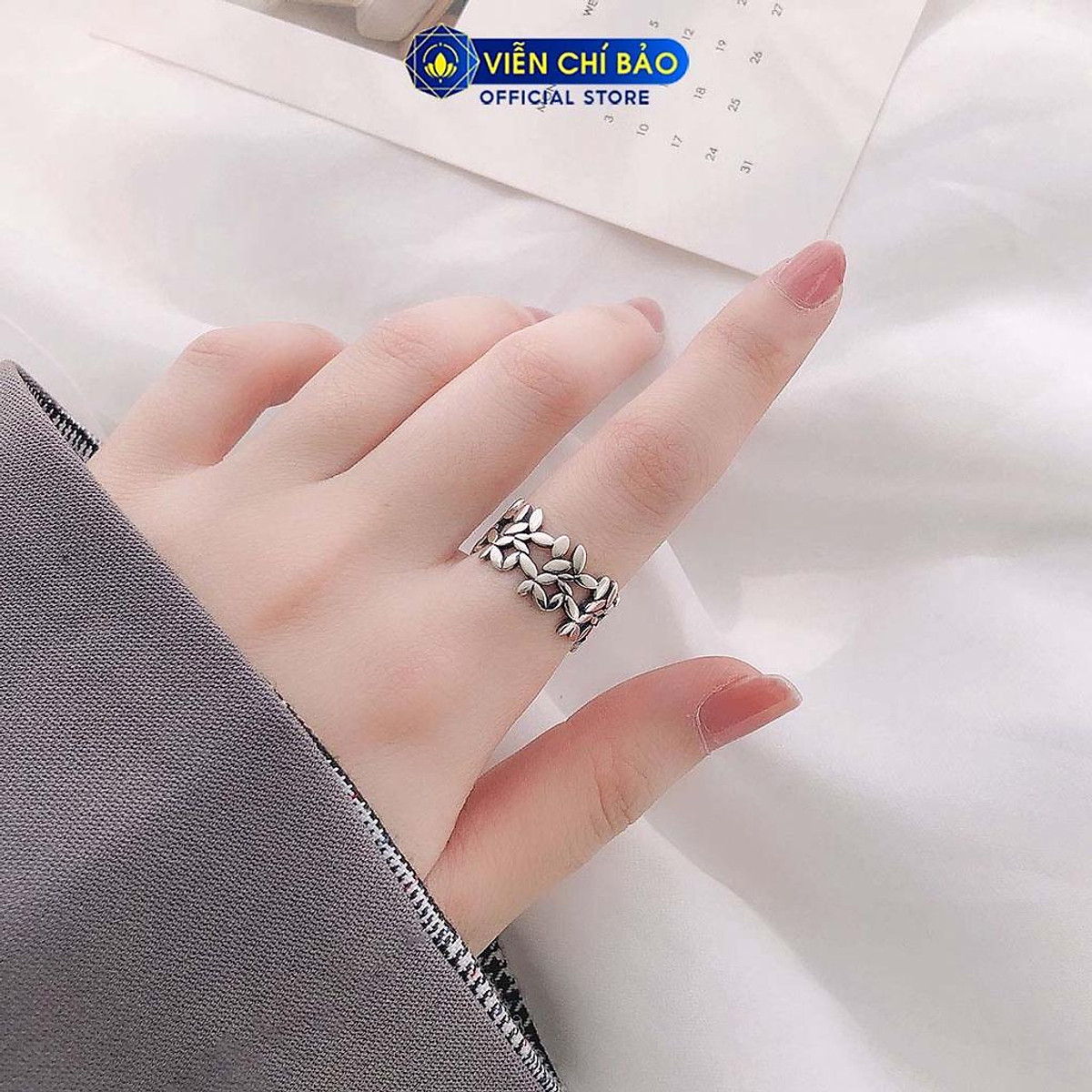 Nhẫn bạc nữ hoa hồng đính đá sang trọng NN0303  Trang Sức TNJ