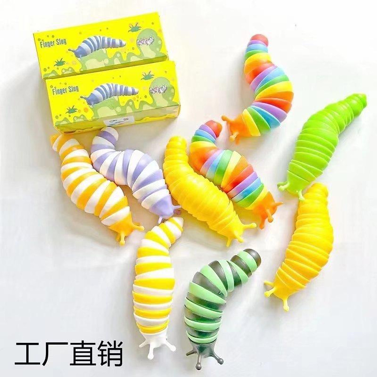 Squishy hình con sâu màu mè mềm mịn đồ chơi bóp tay dễ thương chân ...