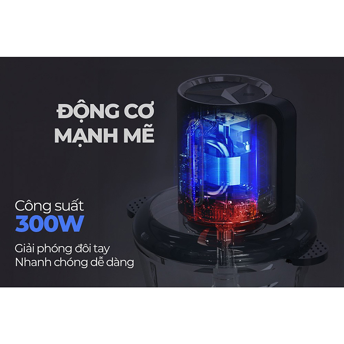 Máy xay thịt 2 lưỡi dao kép Sunhouse SHD5403 300W - Hàng chính hãng