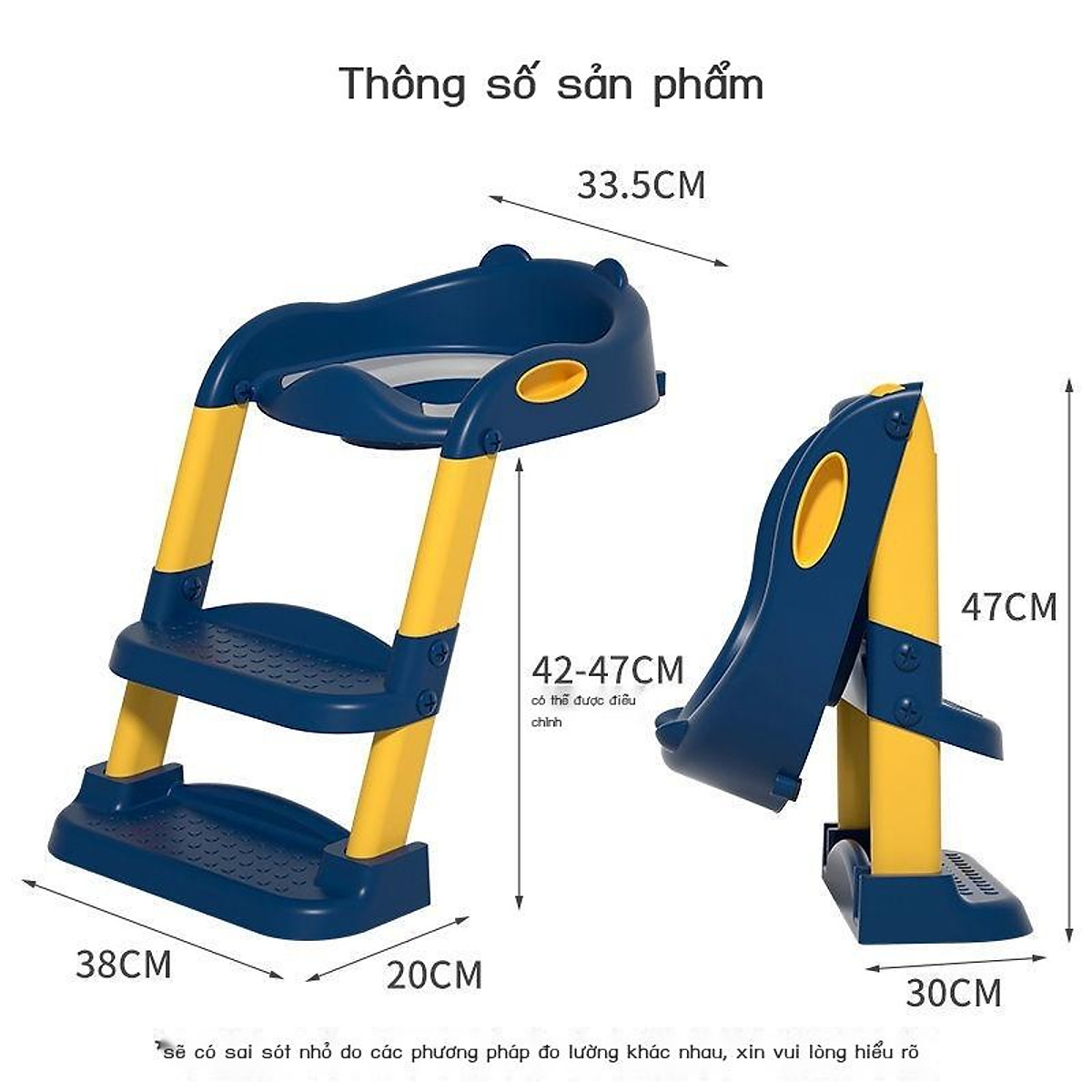 Ghế ngồi bồn cầu có thang vịn cho bé