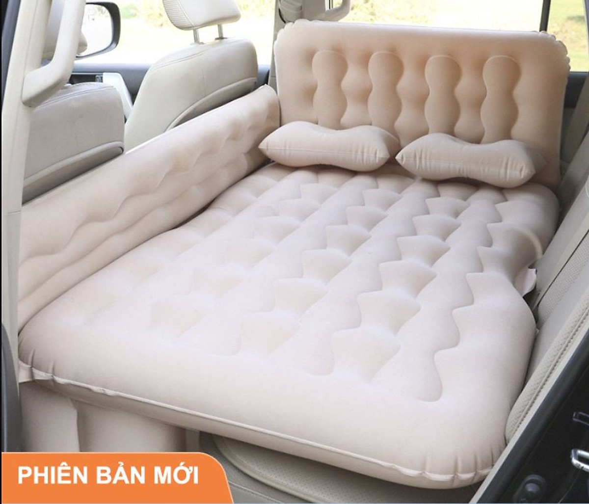 Nệm giường hơi cho xe ô tô, xe hơi 5, 7 chỗ cao cấp, tiện dụng có thành chắn an toàn cho trẻ nhỏ kèm theo bơm điện 12V