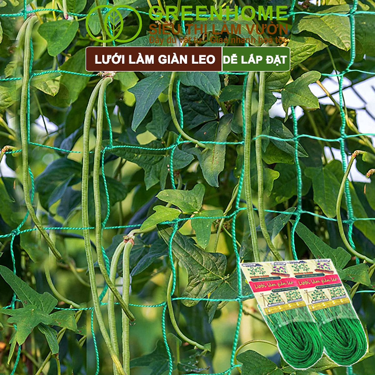 Lưới làm giàn cây leo,, Độ bền cao, Dễ lắp đặt, Không viền, Làm giàn bầu, Mướp, bầu, Bí, hoa, Nhiều kích thước |Greenhome