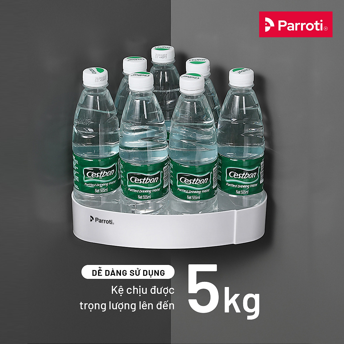 Kệ nhà tắm để đồ đa năng, giá để đồ vật dụng góc nhà tắm nhà bếp cao cấp Parroti Trophy TP-G01