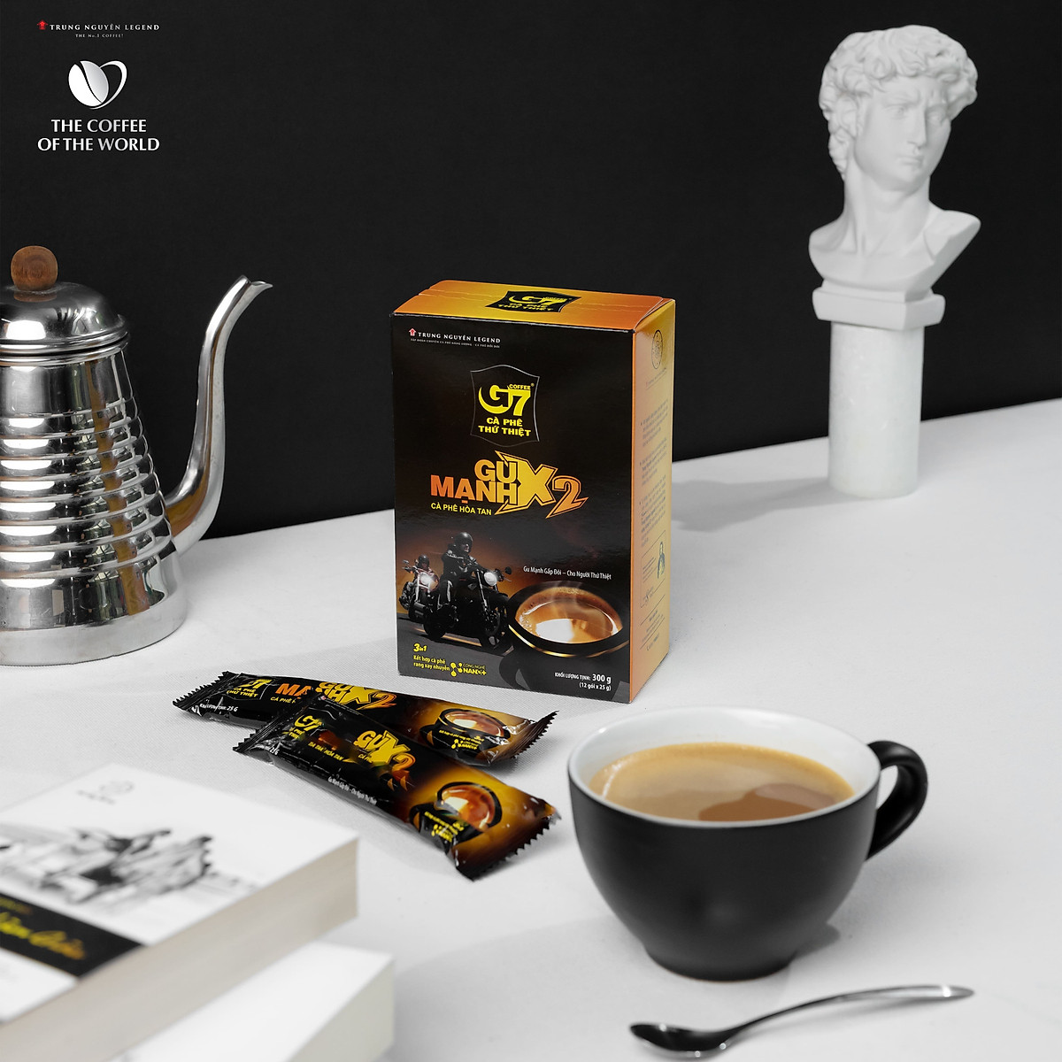 Trung Nguyên Legend - Cà phê sữa hòa tan G7 3in1 gu mạnh - Hộp 12 gói x 25gr