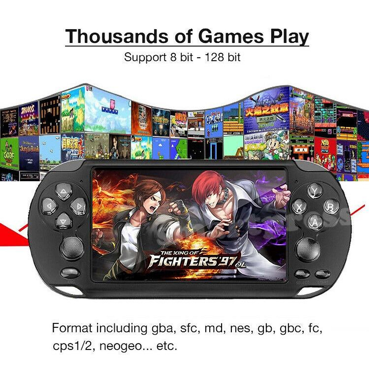 MÁY CHƠI GAME CẦM TAY 3D 5.1 INCH X9-S PSP CHƠI GAME 1000 TRÒ CHƠI PS1, GBA, GBC, GAME THÙNG (CHƠI ĐƯỢC GAME 3D)