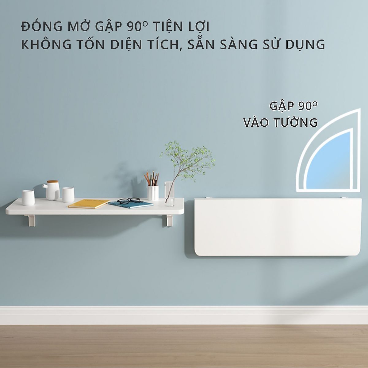 Bàn học gấp gọn thông minh có khe để đồ tiện dụng thương hiệu IGA - GP302