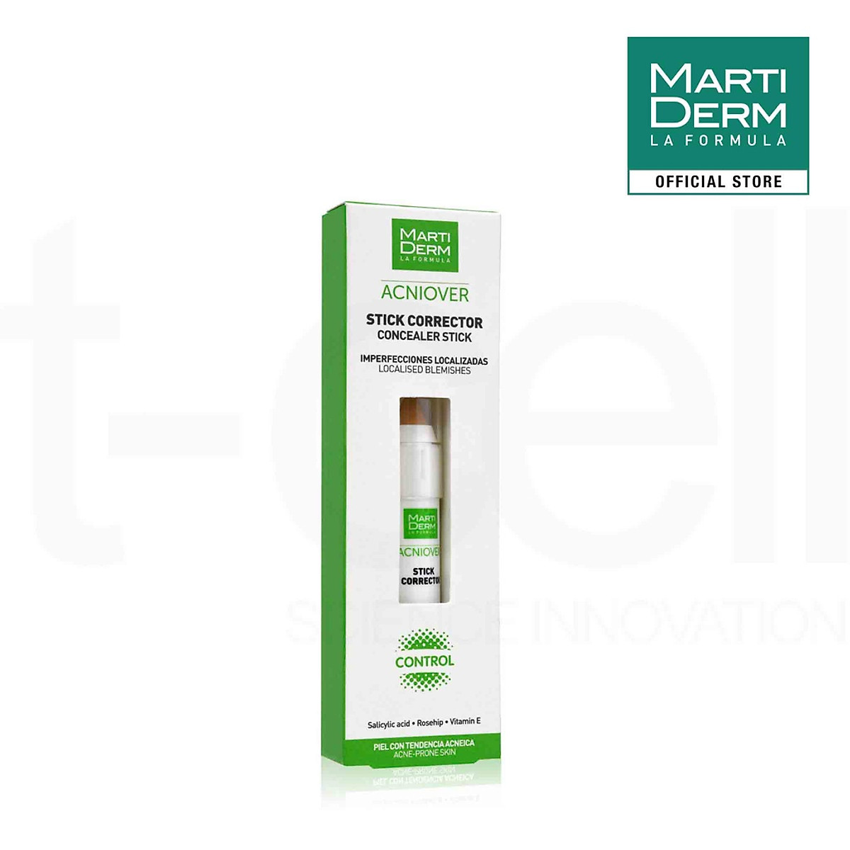 Bút che khuyết điểm & làm giảm mụn - MartiDerm Acniover Cover Stick Corrector (15ml)
