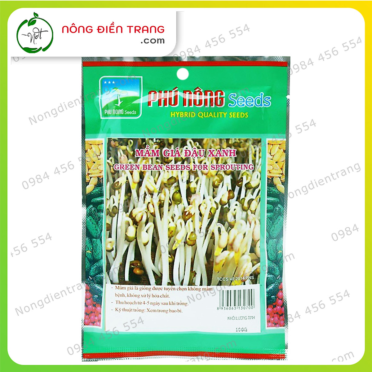 Hạt Giống Mầm Giá Phú Nông - Gói 100g - Rau Mầm Đậu Xanh, Mầm Đỗ ...