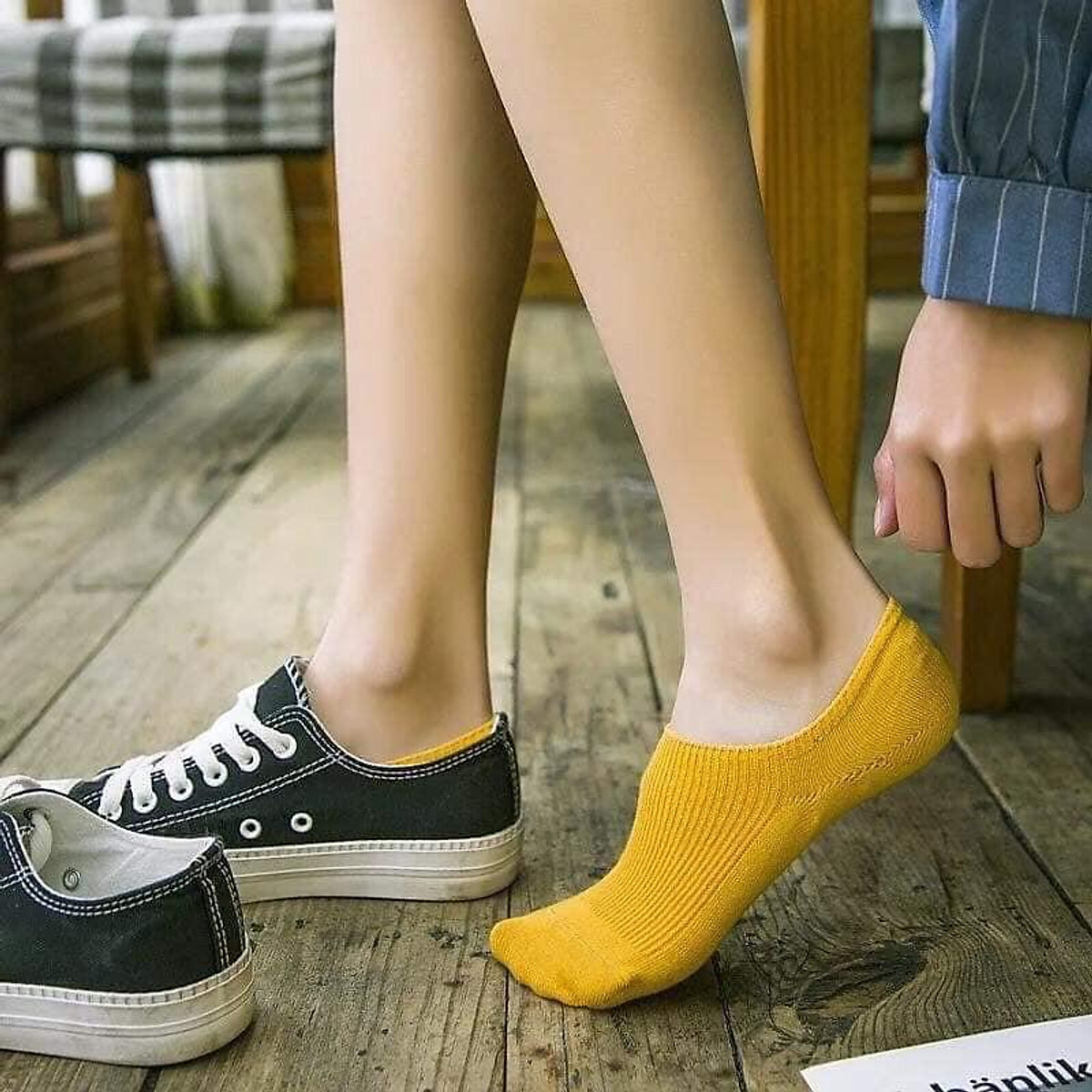 tất lười nữ vớ nữ len tăm Hàn quốc có dãn thấm hút mồ hôi