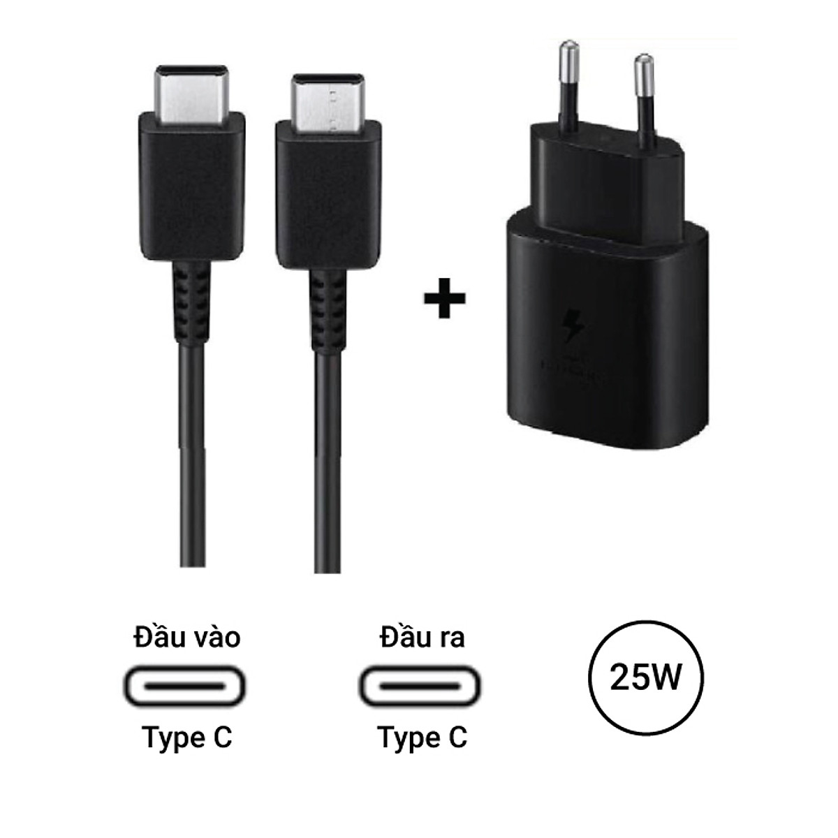 Bộ dây và củ sạc nhanh sam sung 25w type C - Hàng chính hãng