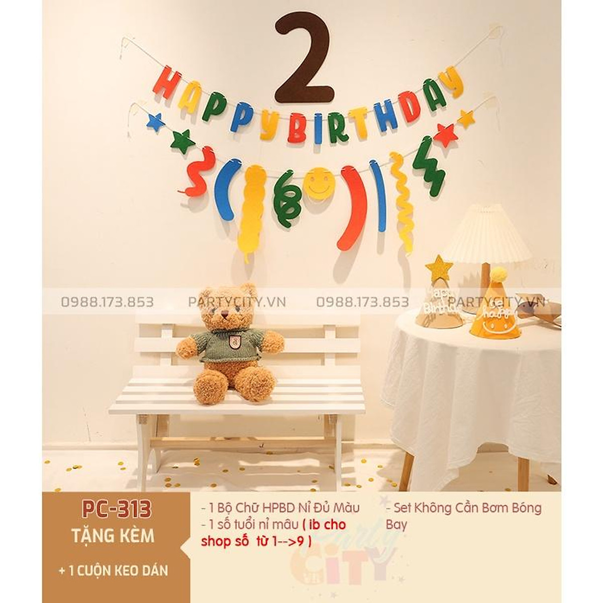 Bong bóng chữ Happy Birthday phong cách Hàn Quốc trang trí tiệc sinh nhật giá rẻ Ruby Shop Phụ kiện sinh nhật