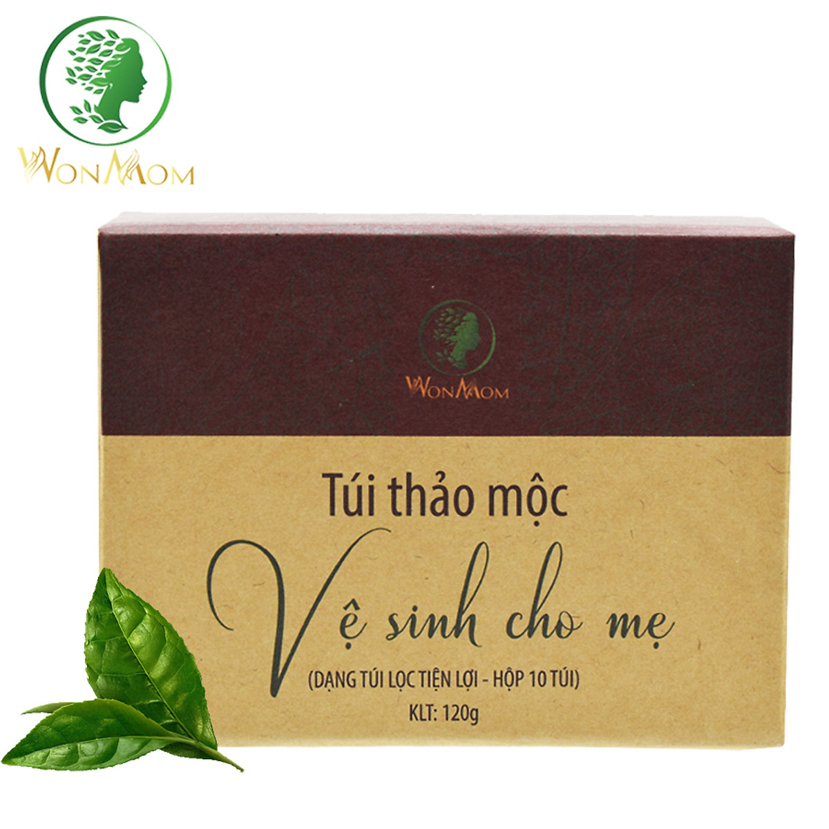 Bộ chăm sóc mẹ là siêu nhân, khử mùi, phục hồi năng lượng cho mẹ sau sinh Wonmom (1 lá xông + 1 hộp thảo mộc vệ sinh vùng kín cho mẹ)