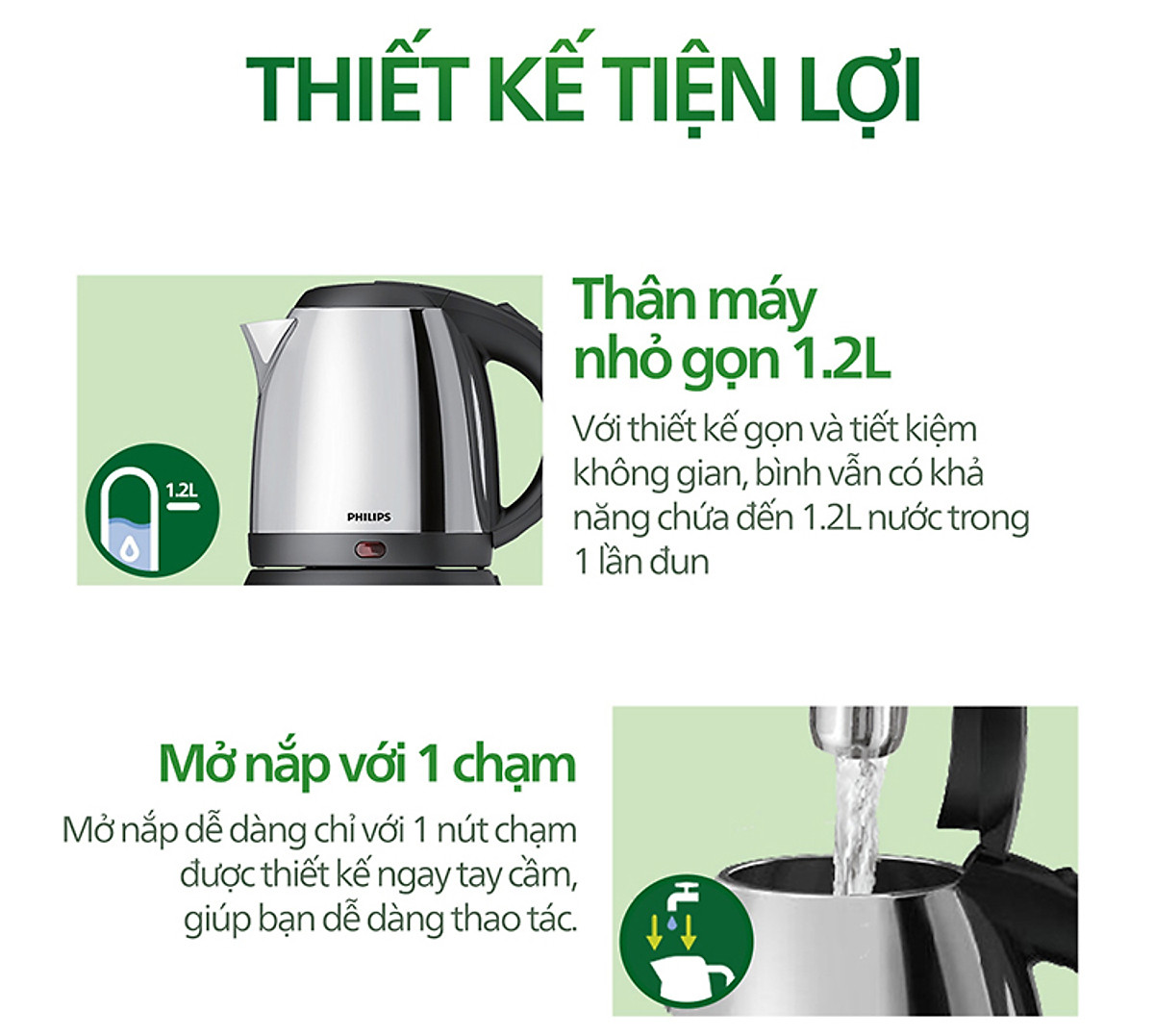Bình Đun Siêu Tốc Philips HD9303 (1.2 Lít) - Hàng chính hãng