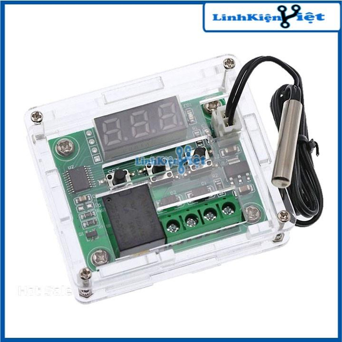 Mạch Cảm Biến Kiểm Soát Nhiệt Độ Ấp Trứng W1209 Relay 12VDC XHW1209