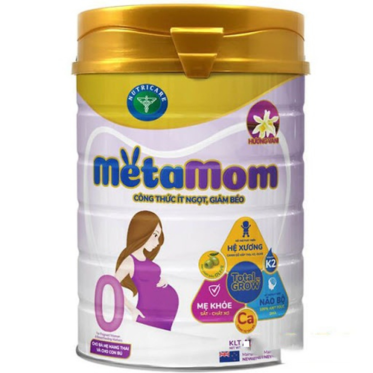 Sữa bột Nutricare MetaMom ít ngọt hỗ trợ giảm béo chăm sóc toàn diện cho mẹ bầu & cho con bú (900g)