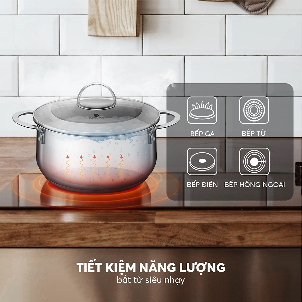 Bộ nồi 5 đáy Inox 304 Elmich Celestin EL 3979 Size 18, 20cm
