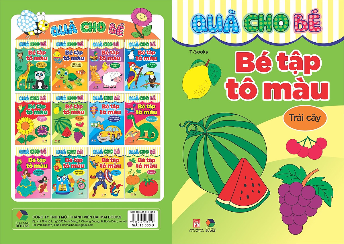 82 Mẫu tranh tô màu quả trái cây cho bé vừa Học vừa Chơi