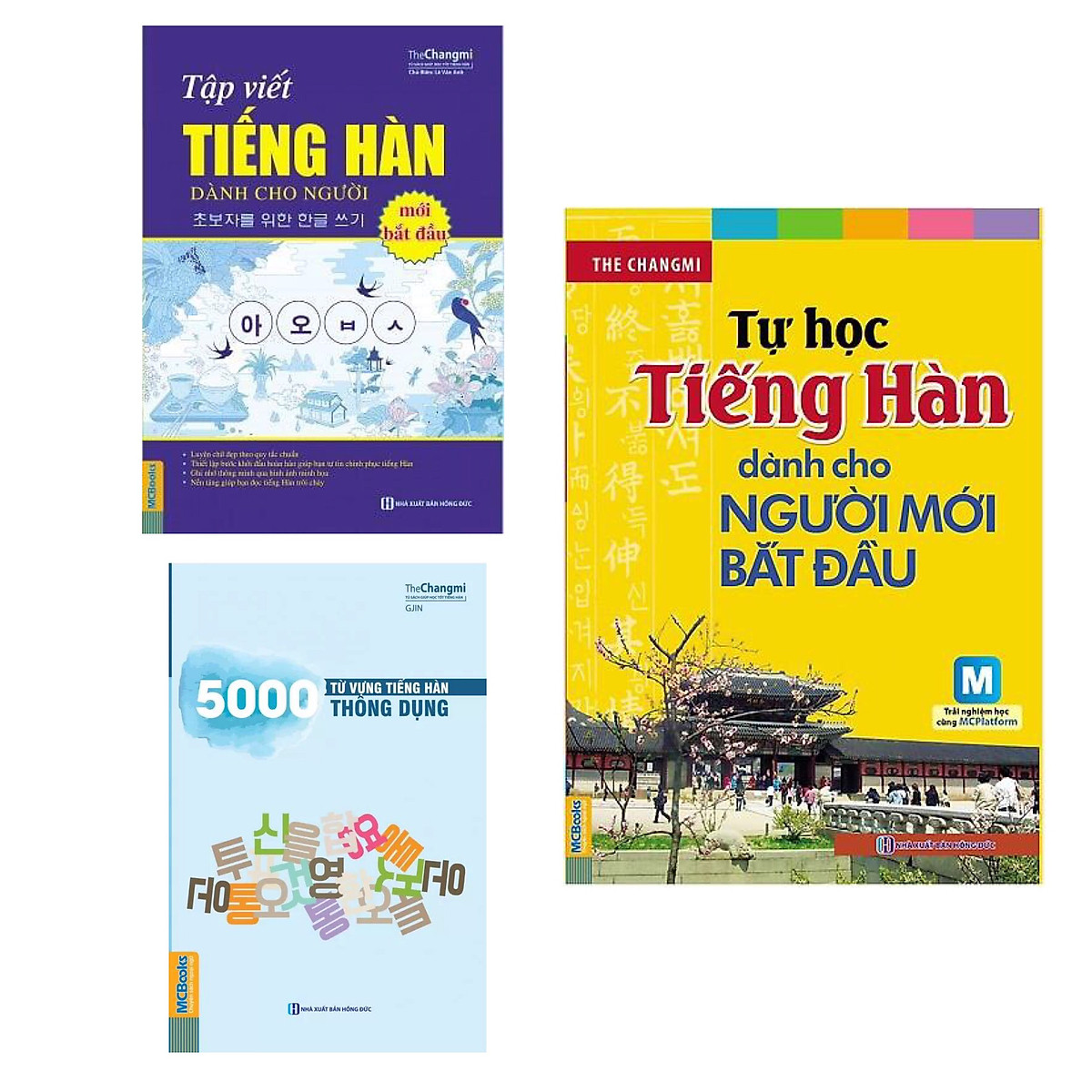 Combo 3 Cuốn Sách Tự Học Tiếng Hàn: Tự Học Tiếng Hàn Dành Cho Người Mới Bắt Đầu (Kèm CD Hoặc Tải App) - Tái Bản + 5000 Từ Vựng Tiếng Hàn Thông Dụng + Tập Viết Tiếng Hàn Dành Cho Người Mới Bắt Đầu / Tặng Kèm Bookmark Happy Life