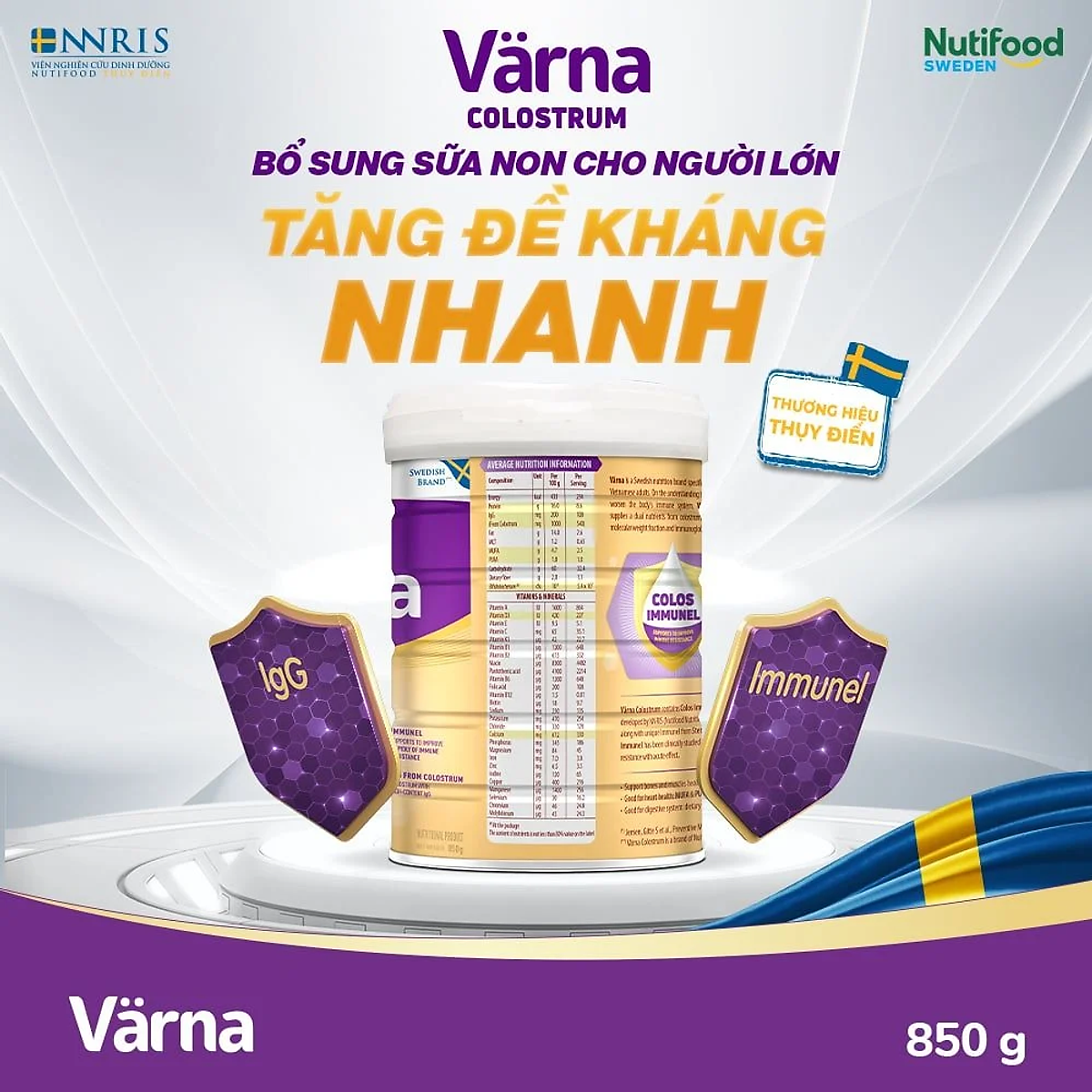 Sữa Bột Värna Colostrum Lon 850g