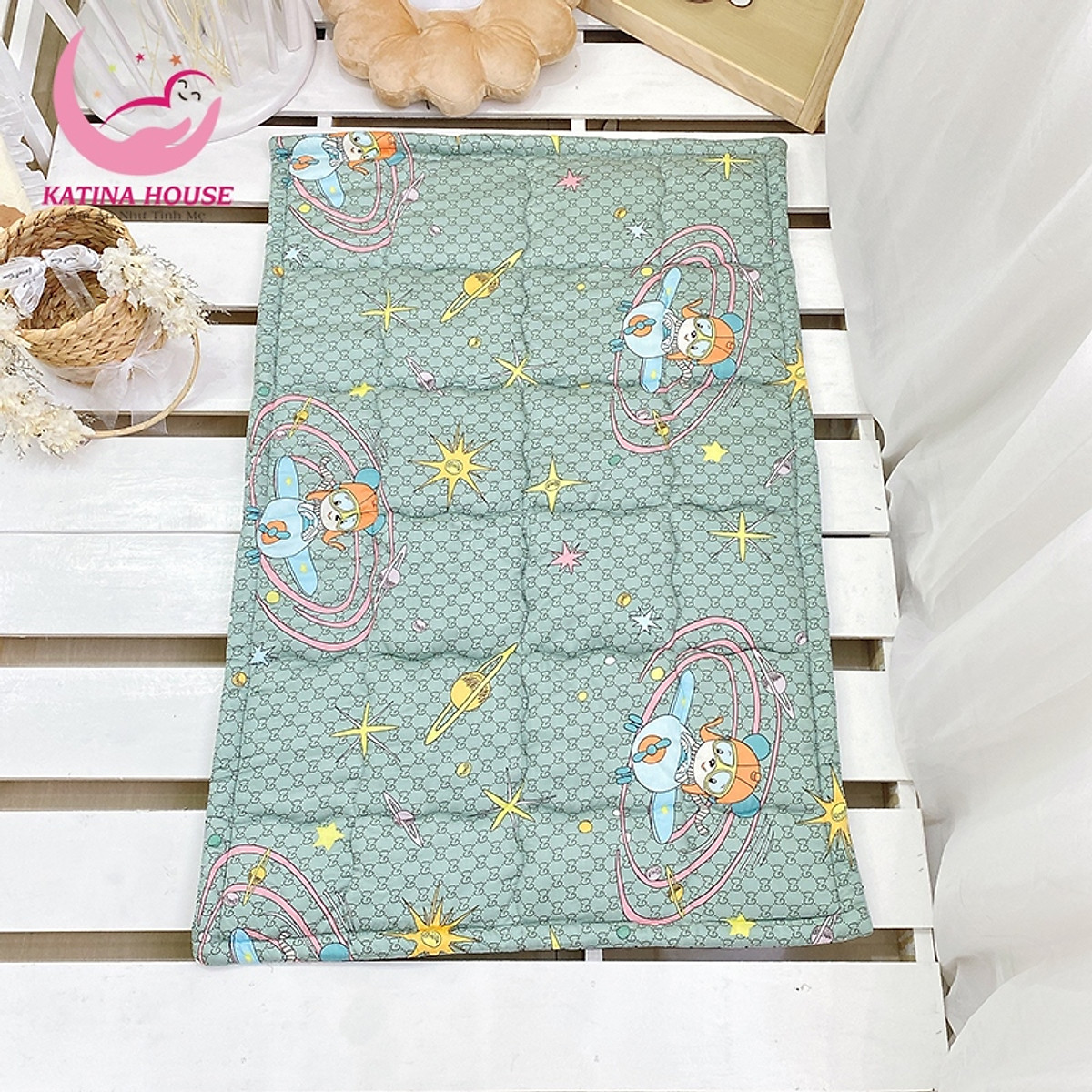 Nệm cho bé đi học mầm non tiểu học, vải Tencel mềm mịn, chống thấm – Katina House