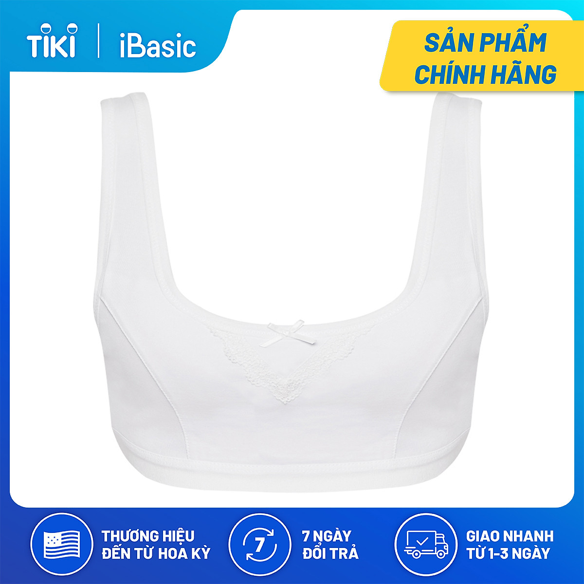 Áo ngực học sinh iBasic tròng cổ cotton USA kháng khuẩn BRAT003