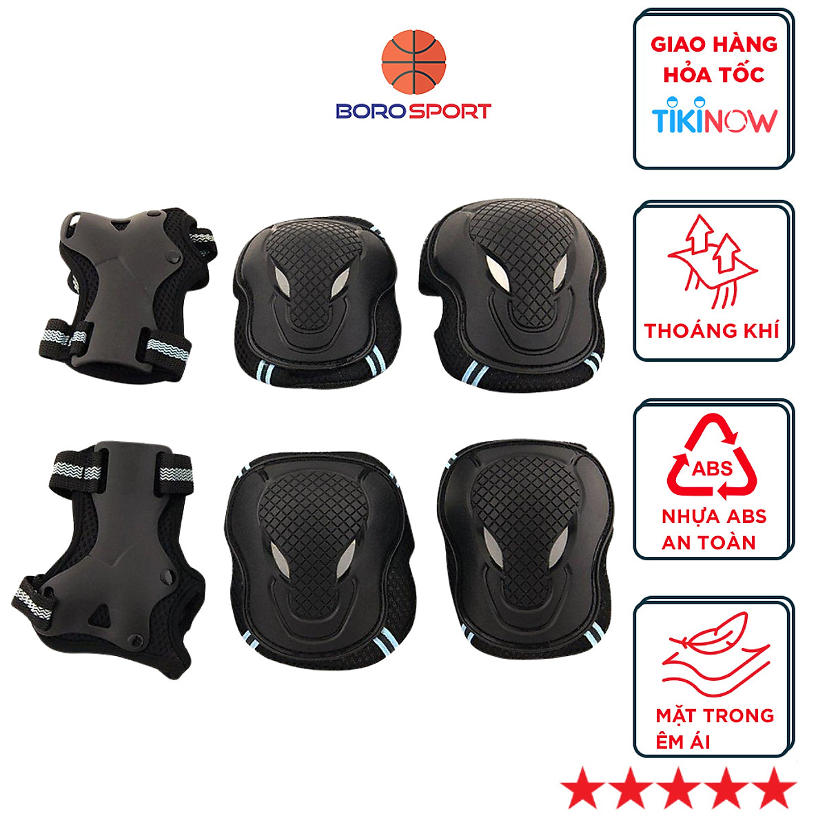 Bộ giáp bảo hộ tay chân dùng trượt patin , bảo hộ xe đạp , trượt ván gồm 3 món, bảo hộ tay, gối và khuỷu tay chuyên nghiệp thích hợp cân nặng từ 10 - 90 kg