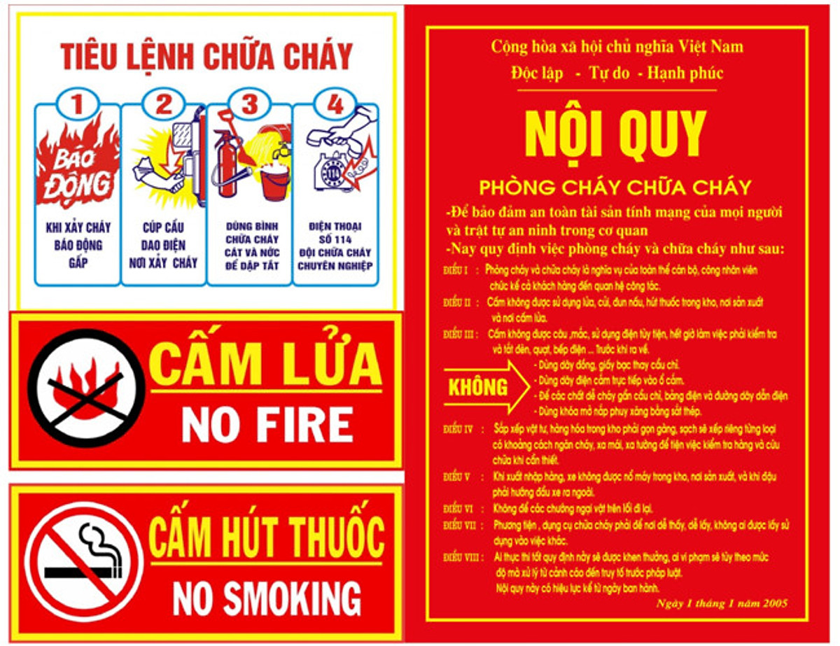Bá» ná»i quy tiêu lá»nh Phòng cháy chữa cháy chất liá»u tôn cao cấp | Tiki.vn