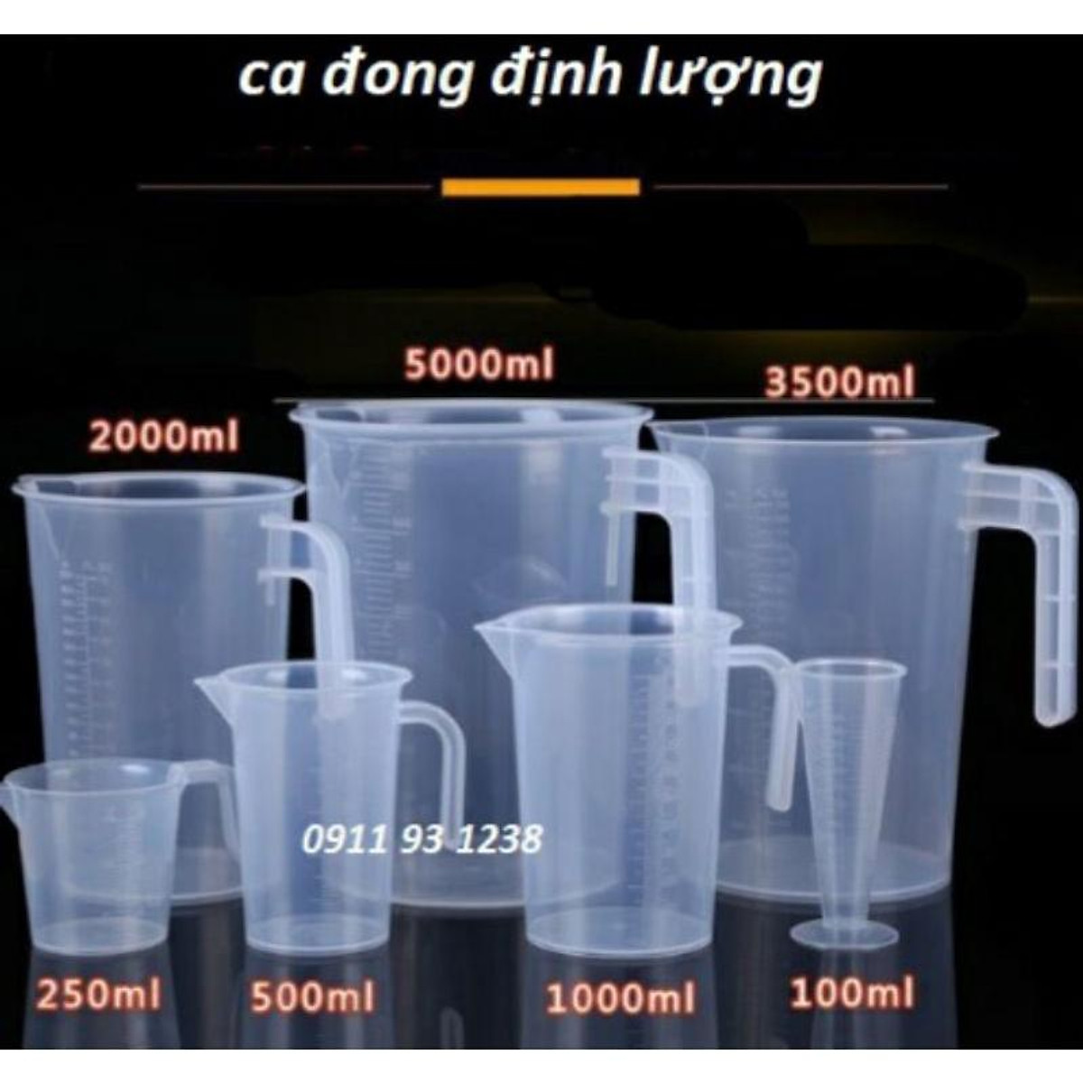 Ca cốc ly đong nhựa đinh lượng pha chế chia 50ml - 100ml - 250ml ...
