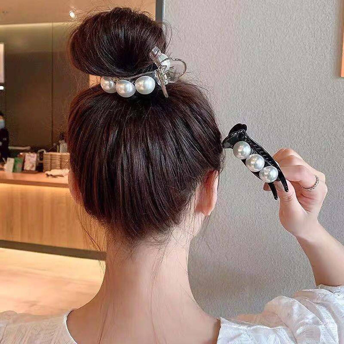 Kẹp Tóc Càng Cua Kết Ngọc Cỡ Lớn, Búi Tóc Siêu Xinh - Phụ kiện tóc khác Kẹp Tóc Càng Cua Kết Ngọc Cỡ Lớn, Búi Tóc Siêu Xinh - Phụ kiện tóc khác