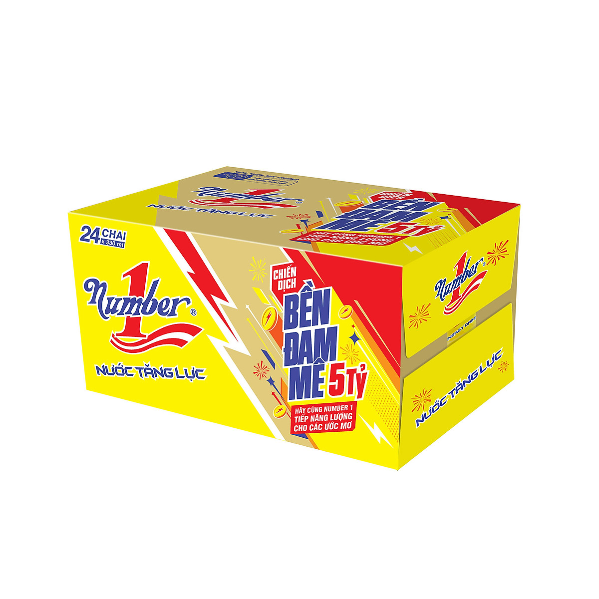 Thùng 24 chai Nước tăng lực Number 1 chai PET 330 ml