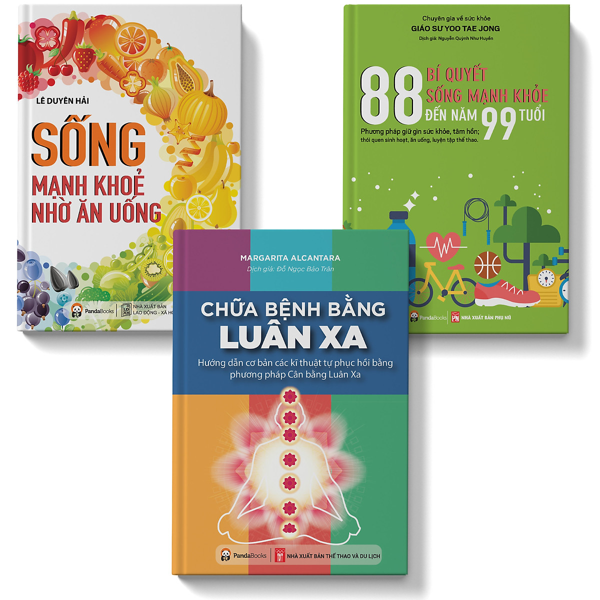 Sách - combo 3 cuốn Chữa bệnh bằng luân xa 88 Bí quyết sống khỏe Sống khỏe mạnh nhờ ăn uống