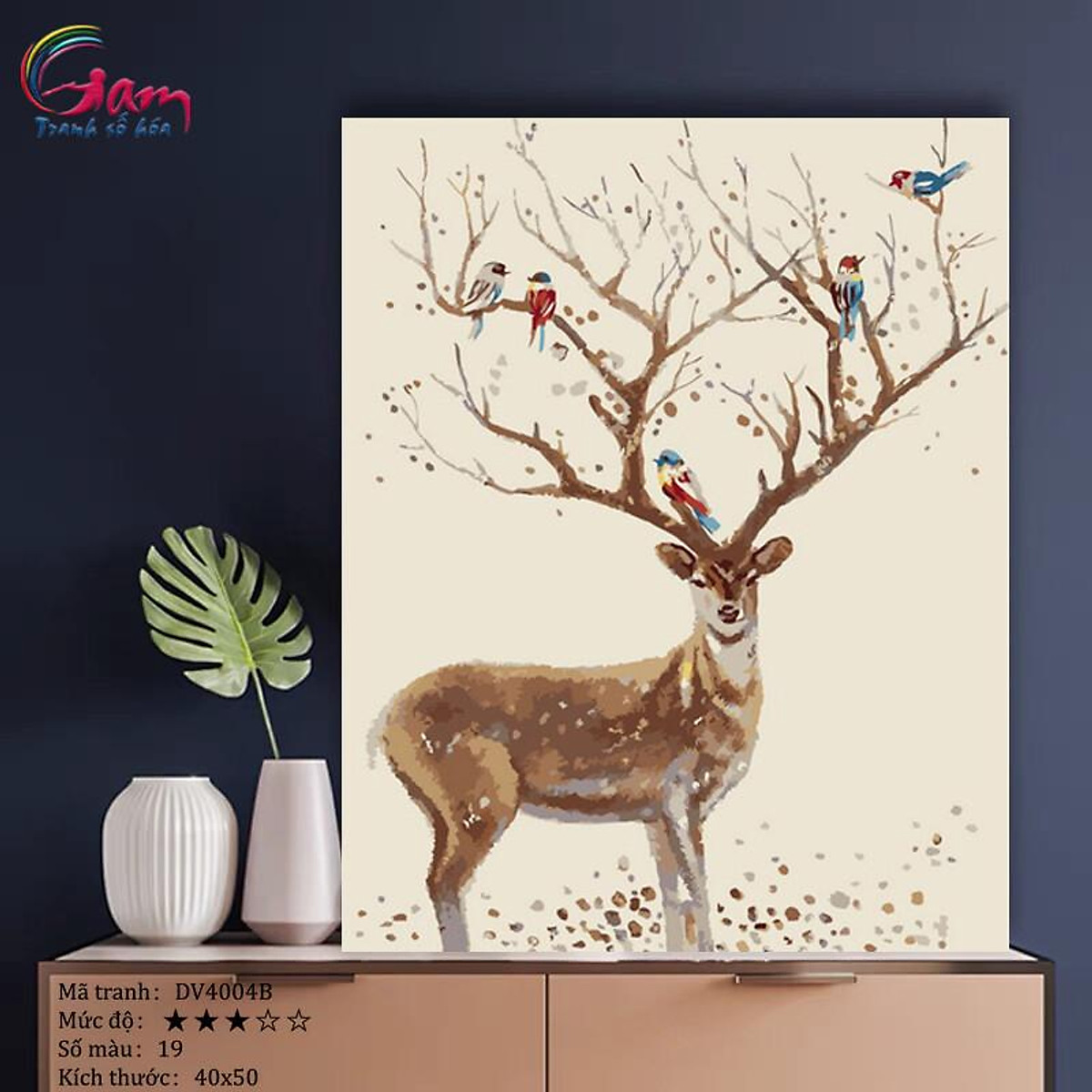 Mua Tranh tô màu theo số sơn dầu số hóa tự vẽ DV4004B Hươu và bầy chim Tranh hươu lộc cầu may mắn tại tranhsohoagam | Tiki Mua Tranh Tô Màu Theo Số Sơn Dầu Số Hóa Tự Vẽ Dv4004B Hươu Và Bầy Chim Tranh Hươu Lộc Cầu May Mắn Tại Tranhsohoagam | Tiki