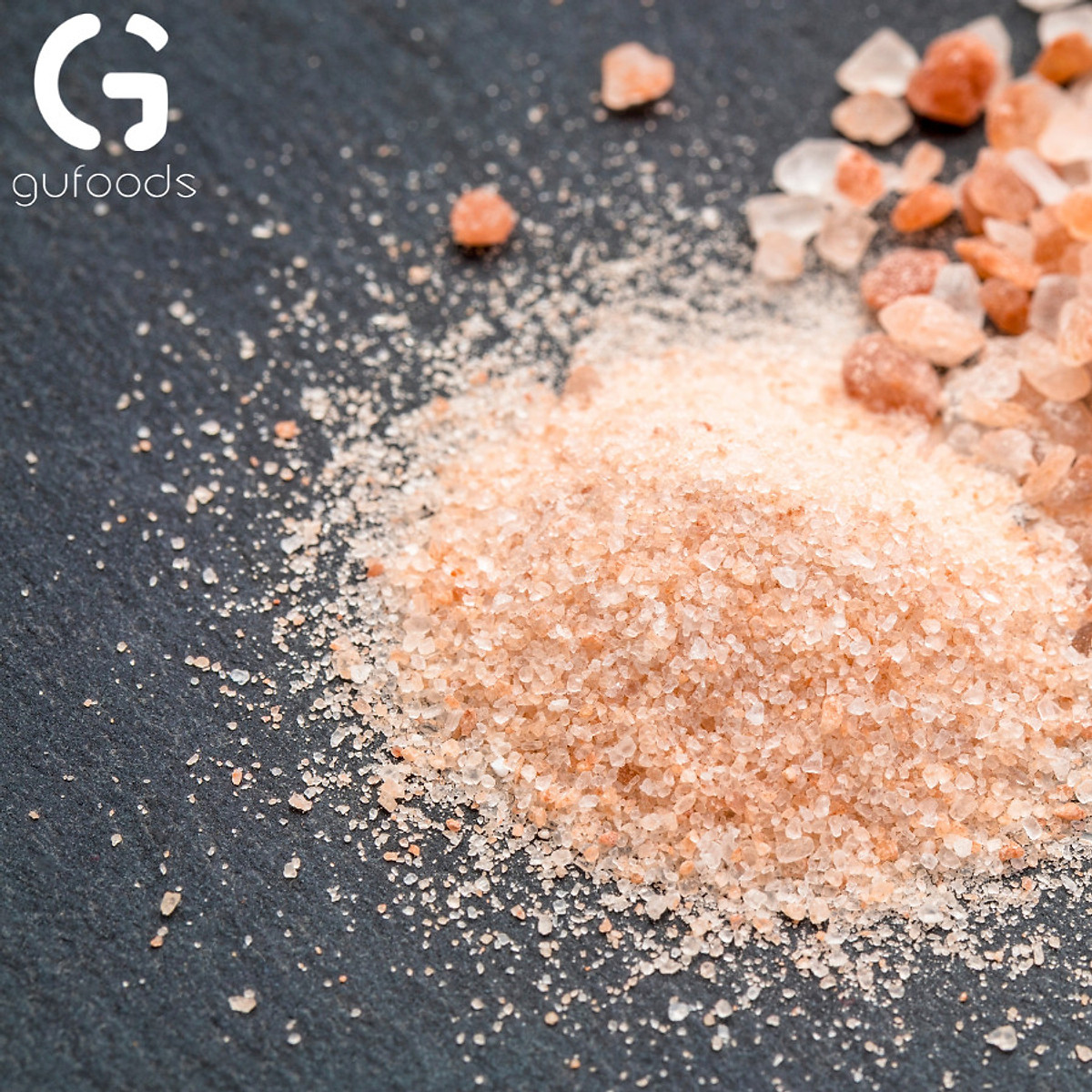 Muối hồng Himalaya GUfoods (dạng hạt mịn) - Tự nhiên, Giàu khoáng chất vi lượng, Không phụ gia, Không tinh chế