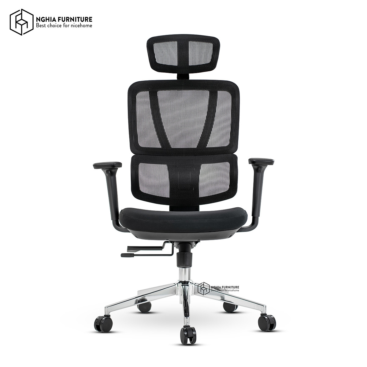 Ghế công thái học Nghia furniture LUMBAR - Ghế xoay văn phòng làm việc nhiều tính năng khủng