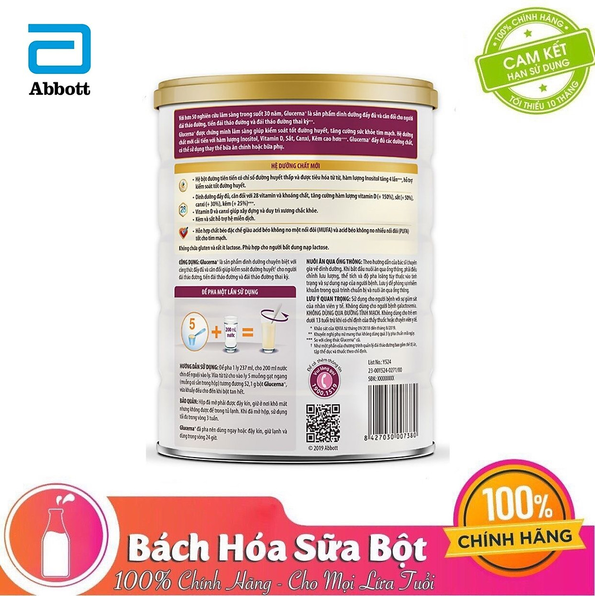 Sữa Bột Abbott Glucerna Lúa Mạch 400g