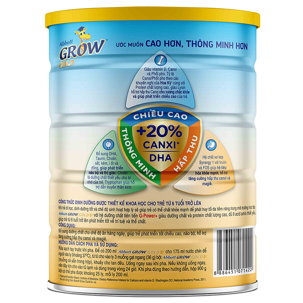 Sữa Bột Abbott Grow Gold 6+ (Lon 850g) + Tặng 1 Hươu bông lễ hội mẫu ngẫu nhiên