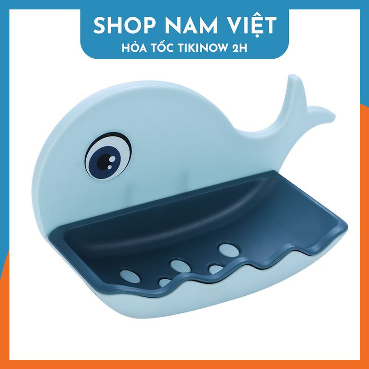 Khay Để Xà Phòng 2 Lớp Dán Tường Cá Voi