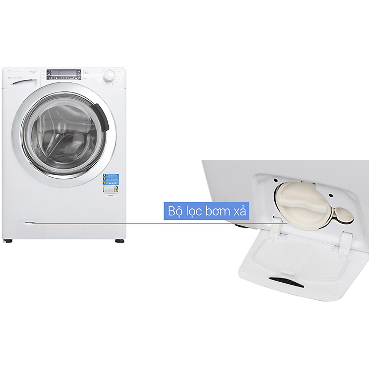 Máy giặt Candy Inverter 10 kg GVF1510LWHC3/1-S